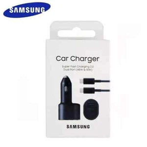For Samsung 60W Super Fast Charging Dual Car Charger (45W+15W) 2 Port USB-C - Picture 1 of 8
