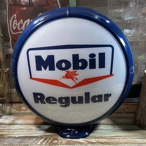 Mobil Reproduction Gas Pump Globe Glass Lenses Petroliana Gasoline New USA - Picture 1 of 3
