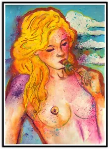 Akt Erotic Graphic ORIGINAL NO Poster Love Female SM Drawing BDSM Street Art 30x40 - Picture 1 of 2