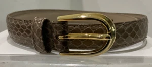 Snakeskin Women's Fashion Belt Size Small 26"=30" Brown 0.75" Width F5 - Picture 1 of 10