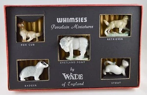 WADE WHIMSIES SET 3, 1955 WITH ORGINAL BOX, FOX, BADGER, PONY, DOG, ETC - Picture 1 of 2