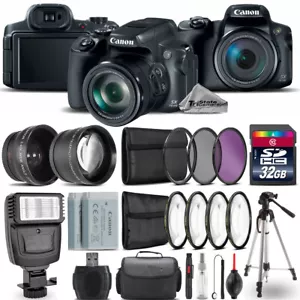 Canon PowerShot SX70 HS Camera + Wide Angle & Telephoto Lens + Flash - 32GB Kit - Picture 1 of 1