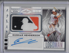 2022 Leaf Trinity Baseball Gunnar Henderson SILVER LOGOMAN PATCH AUTO #1/1