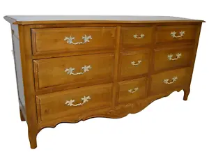 Ethan Allen Legacy Triple Dresser 9 Drawers Maple #13-5323 #213 Russet Near Mint - Picture 1 of 18