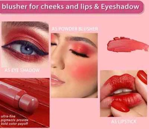 Multi Use Makeup Matte Blush Stick Rouge Cream Balm Roses Blusher Lip Tint Glow - Picture 1 of 15