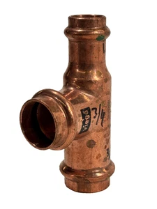 VIEGA ProPress 77397 Tee 3/4" x 1/2" x 3/4" P x P x P Copper Press Fitting - Picture 1 of 8