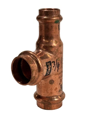 VIEGA ProPress 77397 Tee 3/4" x 1/2" x 3/4" P x P x P Copper Press Fitting - Image 1 of 4