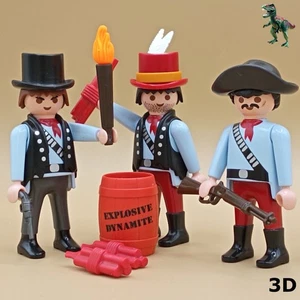 Playmobil Sprengköpfe-Ausgelöschte Banditen Jeans-Dynamitfass-West Western - Bild 1 von 4