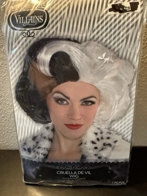 Adulto 14+ Peluca Cruella De Vil Villanos Disney SOLO 1 PIEZA Accesorio de Disfraz  Foto 1 de 2
