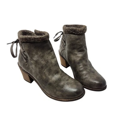 Botas al tobillo Roxy Dakota de piel sintética cómodas de cuero tejido gris oscuro talla 8  Foto 1 de 4