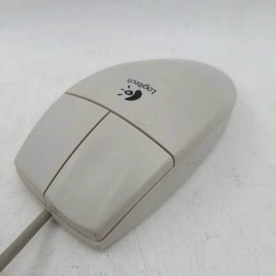 Vintage Logitech M-S34 Roller Ball Computer PC Mouse PS/2 Works Well - Image 1 of 4
