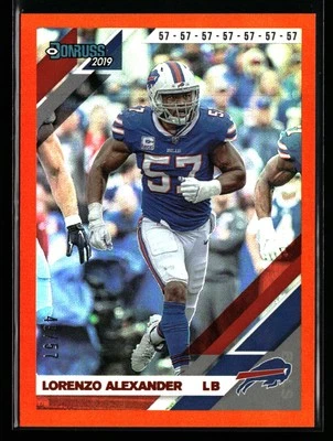 Lorenzo Alexander 2019 Donruss #39 Jersey Number #/57 Buffalo Bills - Image 1 of 2