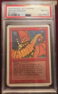 MTG Shivan Dragon Revised PSA 8 NM-MT Magic The Gathering - Image 1 of 2