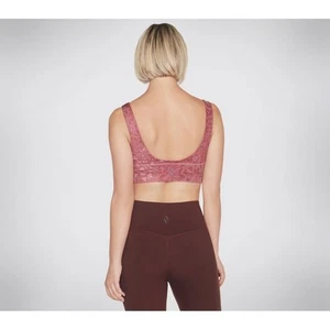 Skechers Performance Gosculpt Leopard Longline Bra Dark Pink Long line silhoue - Picture 1 of 11