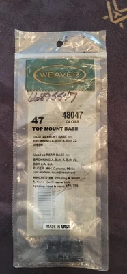 Weaver Top Mount Base 48047 Gloss 47 With Screws - Image 1 of 2