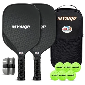 Pickleball Paddel 2er Set, Kohlefaser Set, leichte Graphit Pickle Ba... - Bild 1 von 9