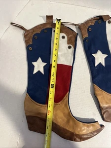 Medias de Navidad Texas temáticas imitación cuero conjunto de 2 - Imagen 1 de 4