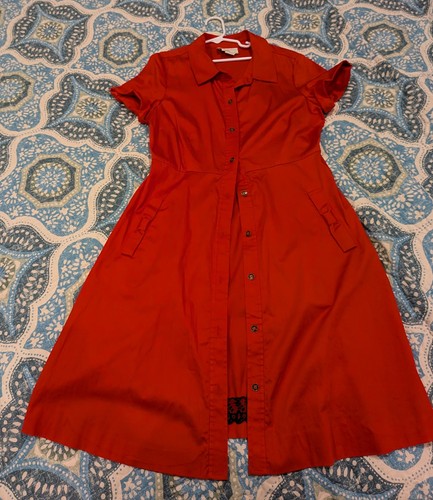 Kate Spade New York Camicia Midi Manica Corta Rosso Taglia 6