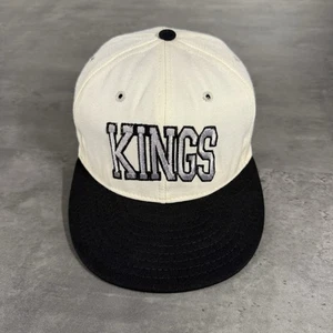 Vintage Los Angeles Kings Mütze weiß schwarz NHL Double Logo 7 Made in USA nicht verstellbar - Bild 1 von 7