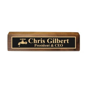 Desk Wedge Name Plate - PERSONALIZED - Water Spigot - 11 Inches - Picture 1 of 10