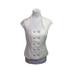 Anne Fontaine Lauren Double Breasted Top Size FR 38 Off-White Wool Blend - Picture 1 of 8