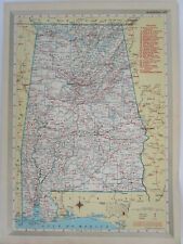 AL AZ Vintage 1951 ALABAMA RAILROAD Map. MERIDIAN BIGBEE RIVER RR  or  ARIZONA
