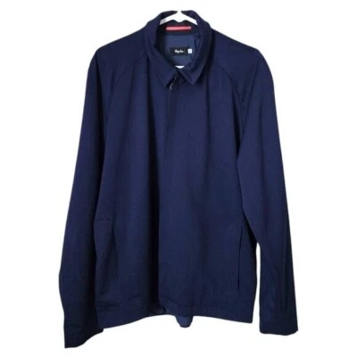 RAPHA Ciclismo Lana Viento Chaqueta Cremallera Completa Cuello Lana Ciclismo Azul Marino L Foto 1 de 4