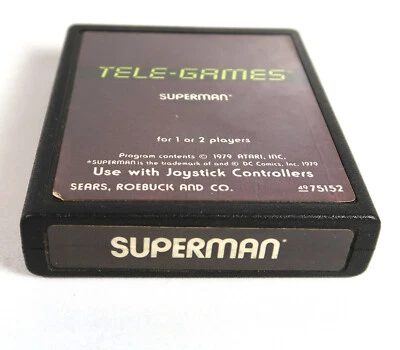 Atari 2600: SUPERMAN Tele-Games SEARS Cartridge - Tested & WORKS - Image 1 of 4