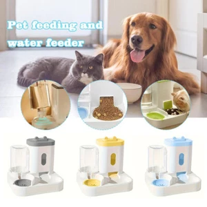 2 in1 Feeder Food Water Dispenser Bowl Automatic Dog Cat Bottle Pet Self Feeding - Picture 1 of 19