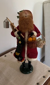 Byers Choice Santa Beaded Stocking Lantern signed by Joyce Byer - Picture 1 of 5