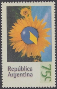 ARGENTINA Sc # 1901 CPL MNH SUNFLOWER, POSTAL SERVICE EMBLEM - Picture 1 of 1