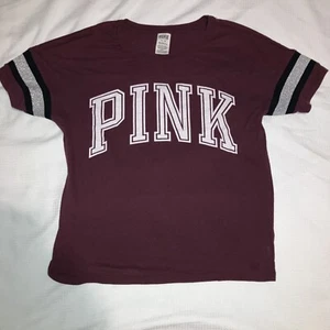 PINK Victorias Secret Shirt XS Erwachsene lila Spruch Logo Freizeit Damen - Bild 1 von 5