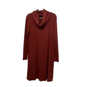 NEW AB Studio Fuzzy Long Sleeve Cowlneck Swing Dress Size S, Terracotta - Picture 1 of 11