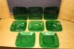 8er Set Anchor Hocking Quadratisch Grün Glas Teller Beilage Salatteller 8 3/8" - Bild 1 von 5