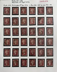 GB QV 1875 SG43 PFENNIG ROTE PLATTE 185 REKONSTRUIERTER BLATT - KOMPLETT HOHER LEBENSLAUF++€ - Bild 1 von 6
