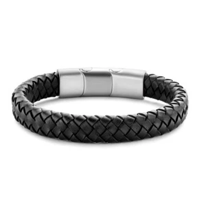 Frank 1967 Armband Echt Leder geflochten 12mm, Edelstahl Magnetverschluss - edel - Bild 1 von 2