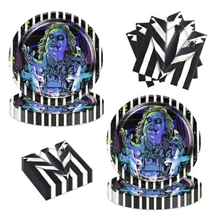 40pcs Beetlejuice Birthday Party SuppliesIncludes 20 Paper Plates - 20 Napkin... - Picture 1 of 6
