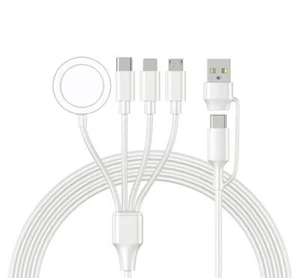 4 in 2 USB Cable Magnetic Charging Cable For Apple Watch Charger Huawei Samsung - Photo 1 sur 4