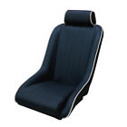 Autotecnica Sports Seat Classic Black Pu Leather With White Stripe Includes Slid