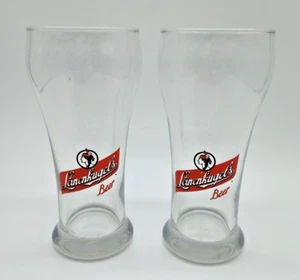 Vintage Leinenkugel's Beer Red And Black 6.25" Libbey Glass Set Of 2 - Picture 1 of 15