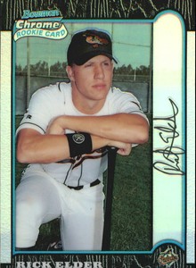 1999 Bowman Chrome Refractors Baltimore Orioles Baseball Card #102 Rick Elder