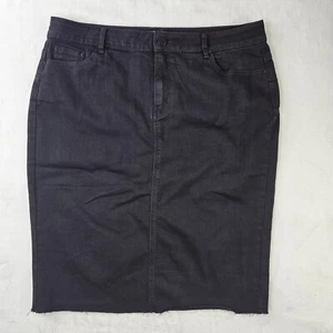 Azy Jeansrock Damen Gr. 3XL XXXL Schwarz Denim Stretch Elastisch Hoher Bund Saum Neu - Bild 1 von 9