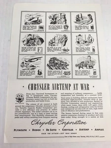 1944 Print Ad Chrysler Corporation Chrysler Airtemp At War  - Picture 1 of 3