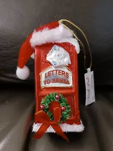 North Pole Trading Co., mundgeblasenes Glas, Briefkasten Ornament "Briefe an den Weihnachtsmann" - Bild 1 von 13