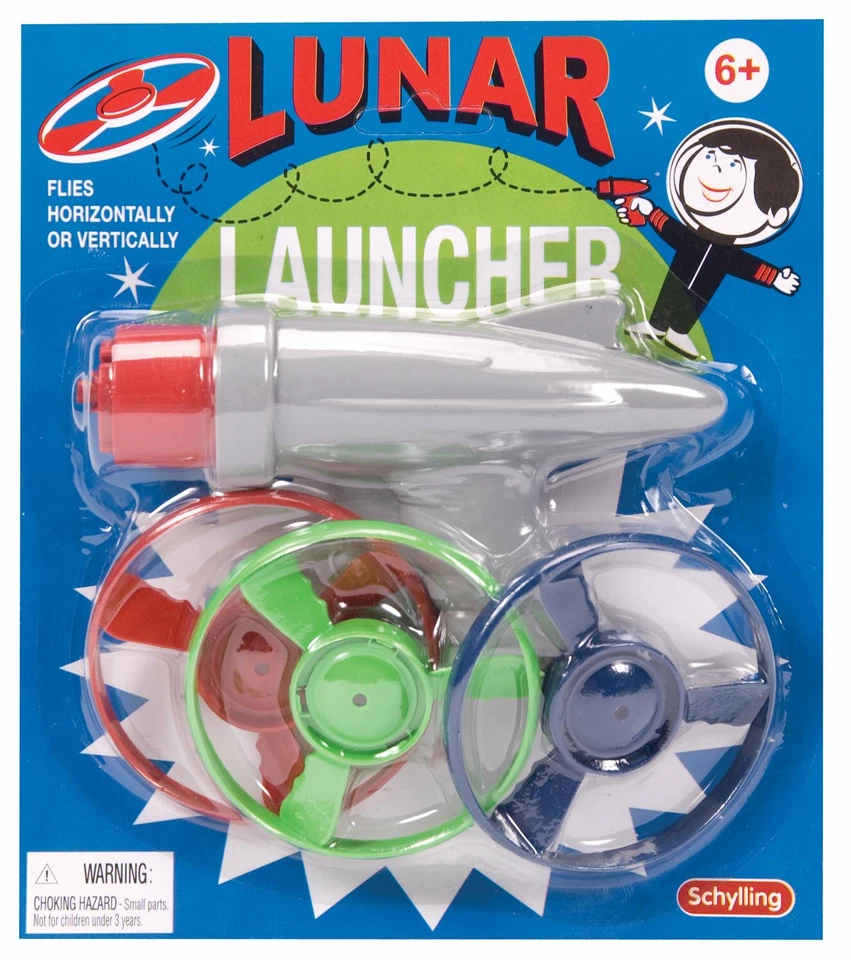 Schylling Lunar Launcher Space Pistol Retro Toy Ray Gun Soars 65 Feet