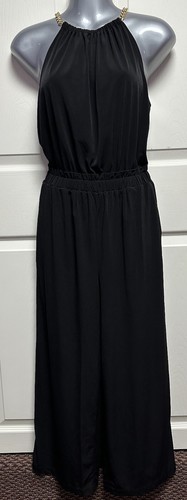 Tuta MICHAEL KORS Basics nera con tasche! Catena oro nuova con etichetta taglia S prezzo al pubblico $155