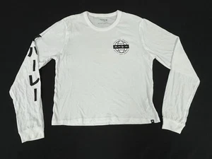Hurley weißes Langarm Cropped Rundhals Grafik T-Shirt Gr. S - Bild 1 von 16