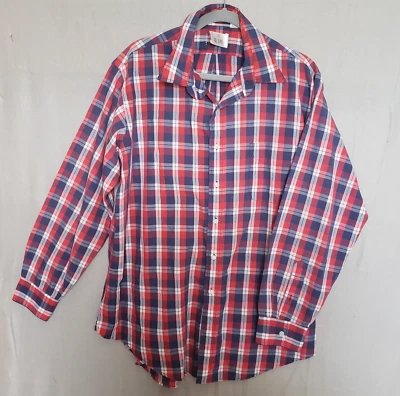 Bill Blass Men’s Button Up Shirt Size XL Red White And Blue Check - Image 1 of 4