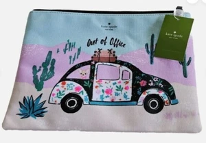 Brand New W Tags KATE SPADE New Horizons Out Of Office Pouch Clutch Beetle Car - Picture 1 of 3