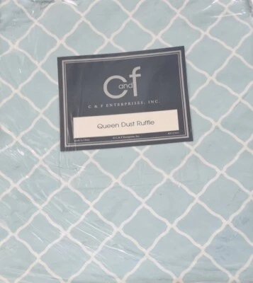 C&F Enterprise ~ геометрический дизайн ~ королевский размер ~ юбка для кровати 60 x 80 дюймов ~ падение 18 дюймов - Изображение 1 из 4